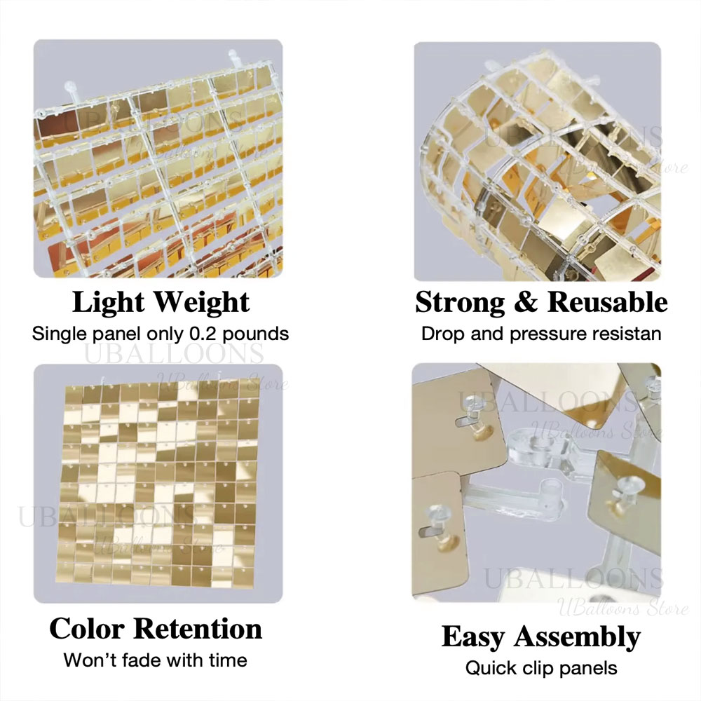 Iridescent Silver Shimmer Wall - Sequin Fabric Panel ulasan dan harga