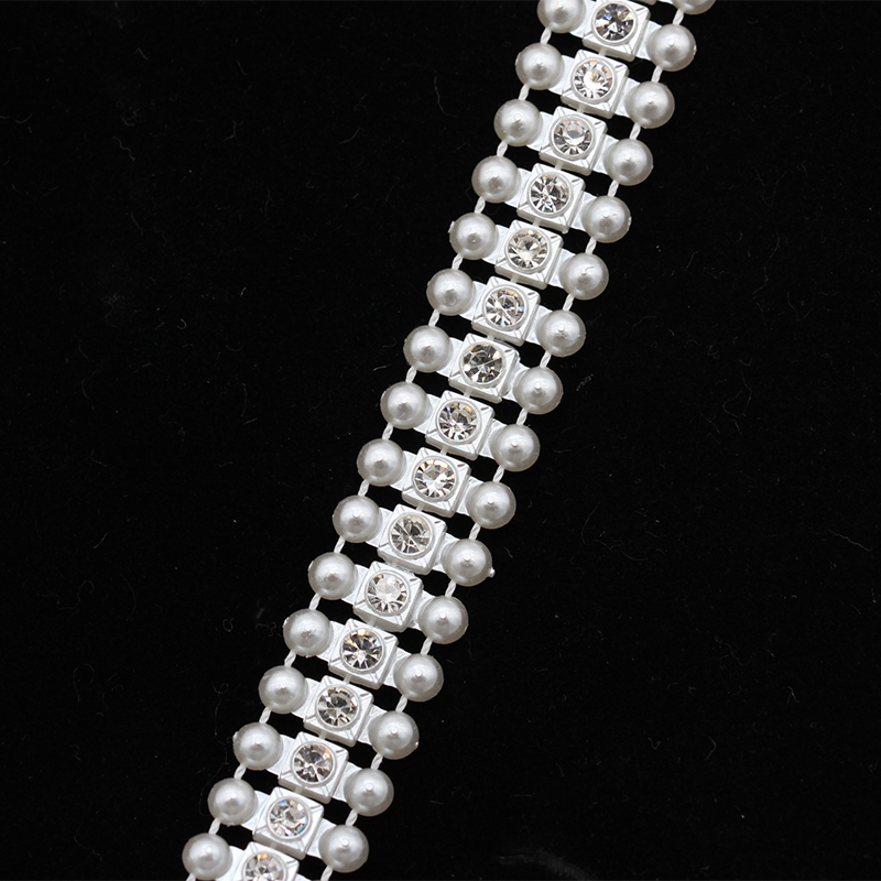 1 yards Acrylic pearl chain cr - Pearl Trim Chain ulasan dan harga