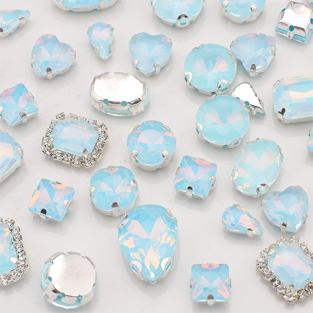 40pcs/bag Mix Shape Opal Glass - Sew On Rhinestone ulasan dan harga
