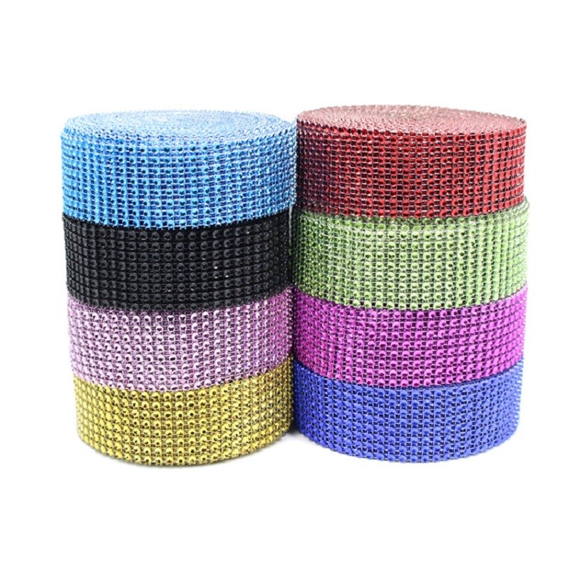 2Yard 4CM Gold Silver DIY Diam - Crystal Mesh Fabric ulasan dan harga