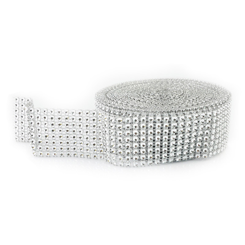 2Yard 4CM Gold Silver DIY Diam - Crystal Mesh Fabric ulasan dan harga
