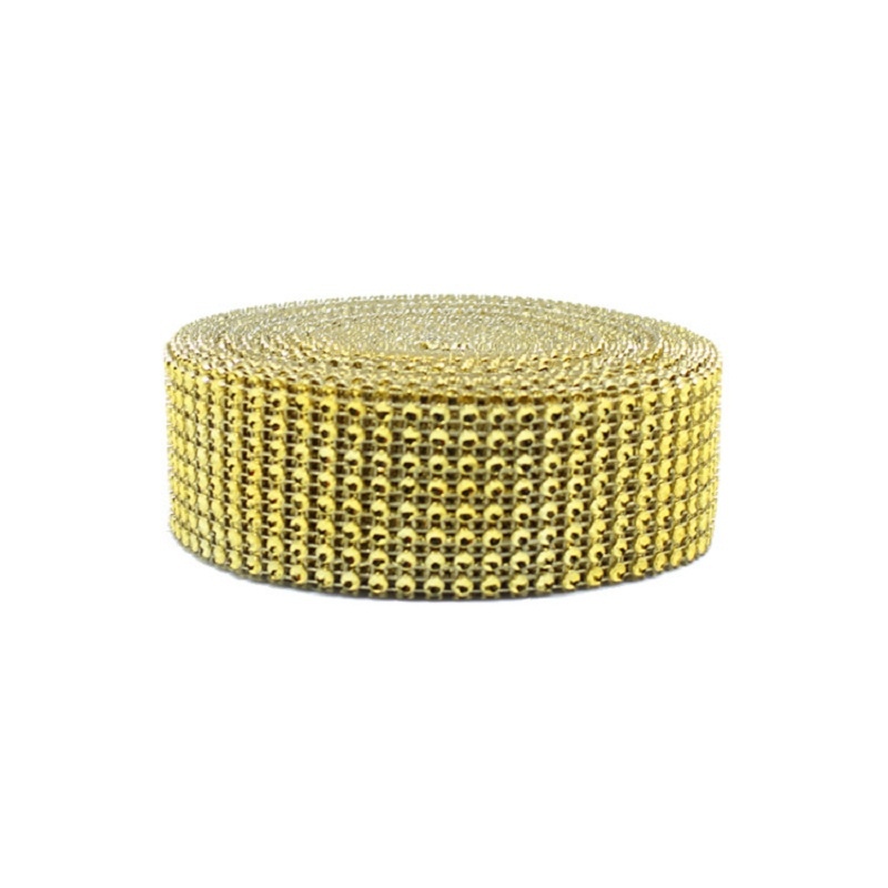 2Yard 4CM Gold Silver DIY Diam - Crystal Mesh Fabric ulasan dan harga