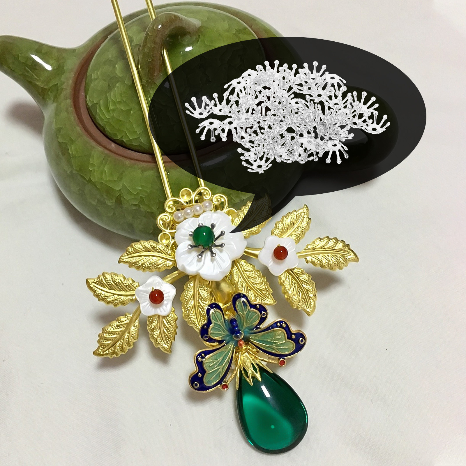 50Pcs Chic Flower Bud Shaped C - Craft Embellishment ulasan dan harga