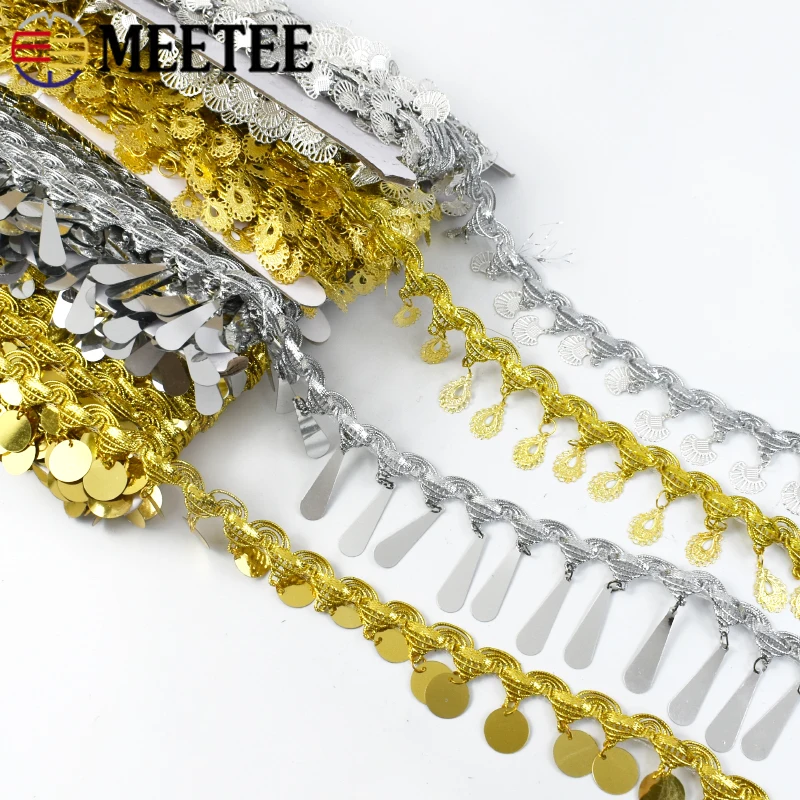10Yards 3-5.5cm Sequin Tassel  - Fringe Ribbon Sewing ulasan dan harga