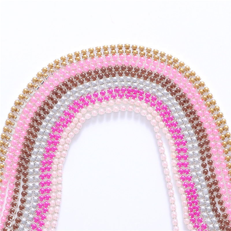 2mm Crystal Pearl  Rhinestone  - Pearl Trim Chain ulasan dan harga