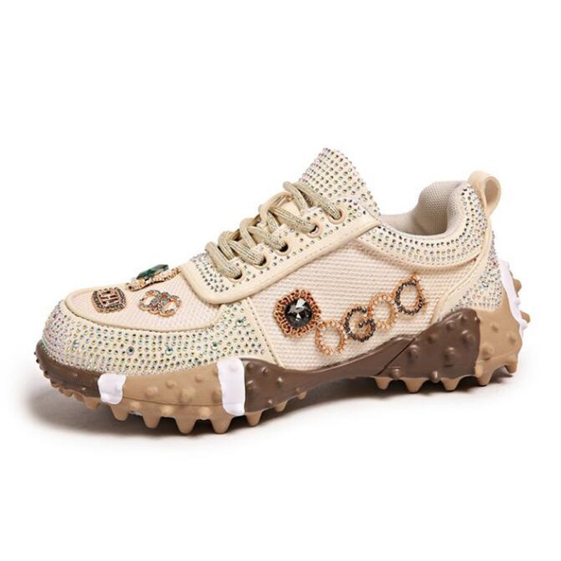2026 Women Luxury Sneakers Rhi - Crystal Mesh Fabric ulasan dan harga