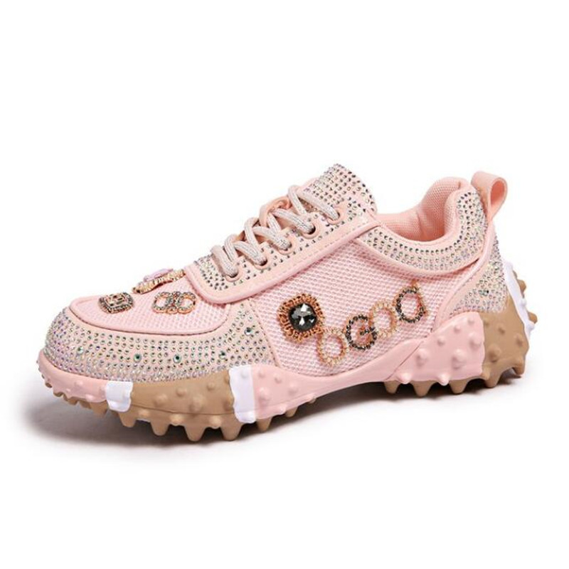 2026 Women Luxury Sneakers Rhi - Crystal Mesh Fabric ulasan dan harga