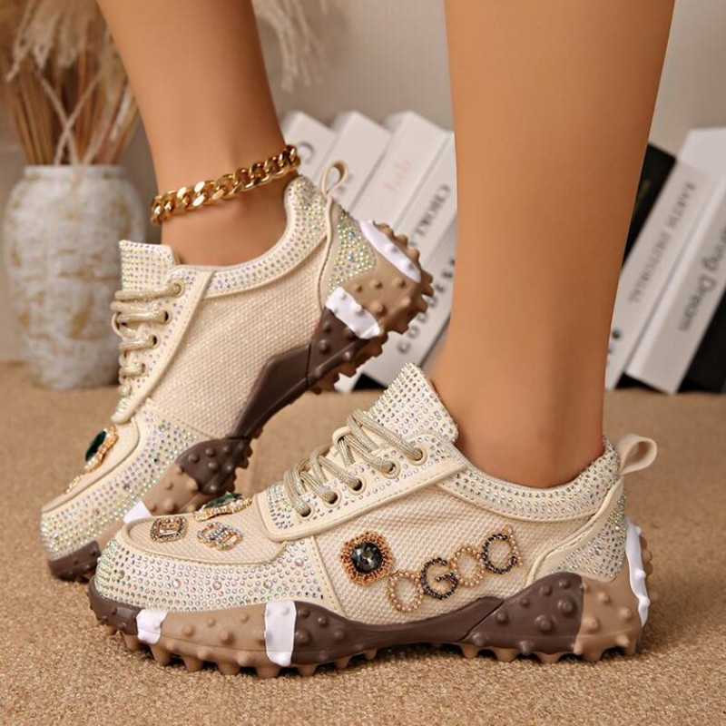 2026 Women Luxury Sneakers Rhi - Crystal Mesh Fabric ulasan dan harga