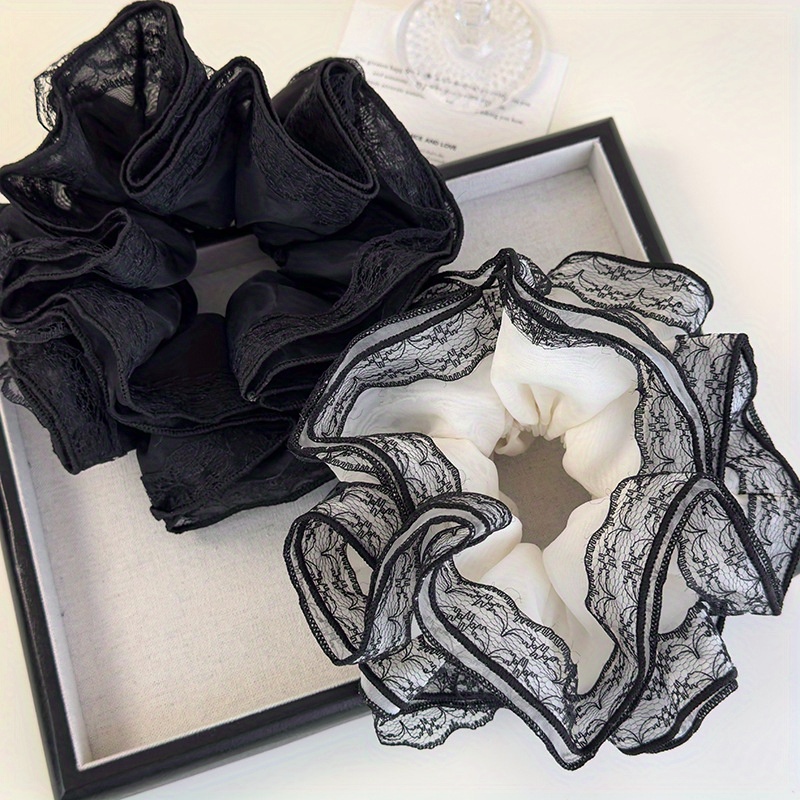 Luxury Lace Trim Ponytail Hold - Elastic Lace Trim ulasan dan harga
