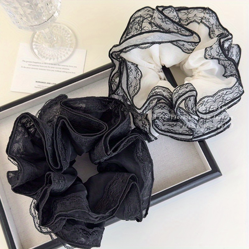 Luxury Lace Trim Ponytail Hold - Elastic Lace Trim ulasan dan harga