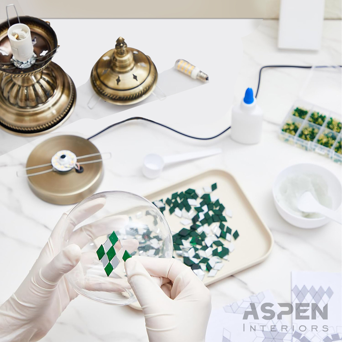DIY Colored Glass Mosaic Table - Craft Embellishment ulasan dan harga