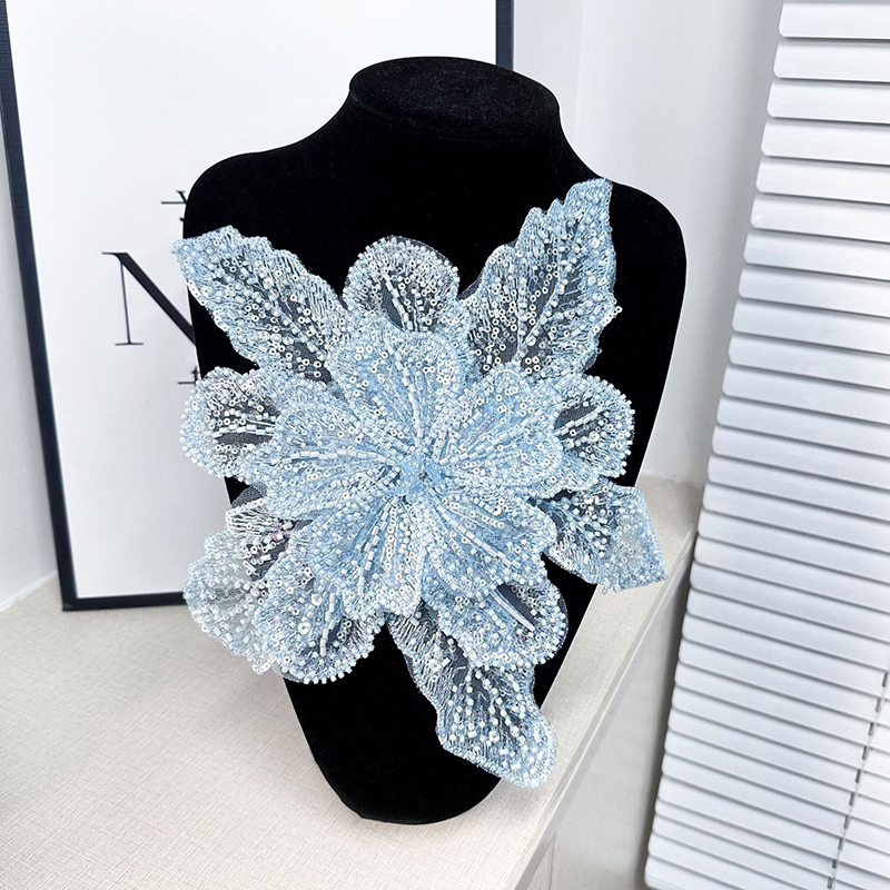 Sequin Beaded Flower Collar Ap - Applique Patch Flower ulasan dan harga