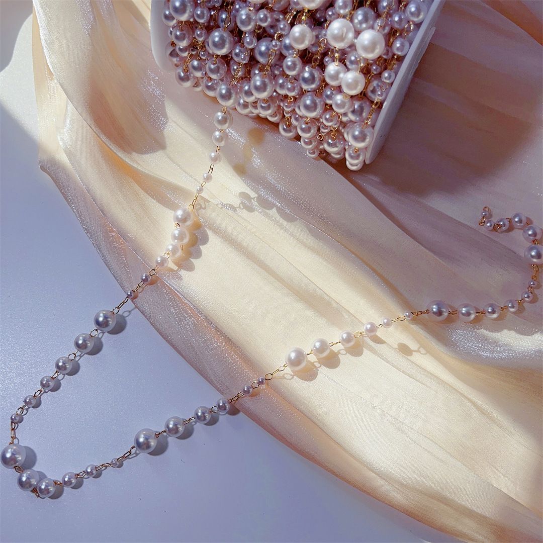 3-8mm Pearl Copper Chain, Anci - Pearl Trim Chain ulasan dan harga