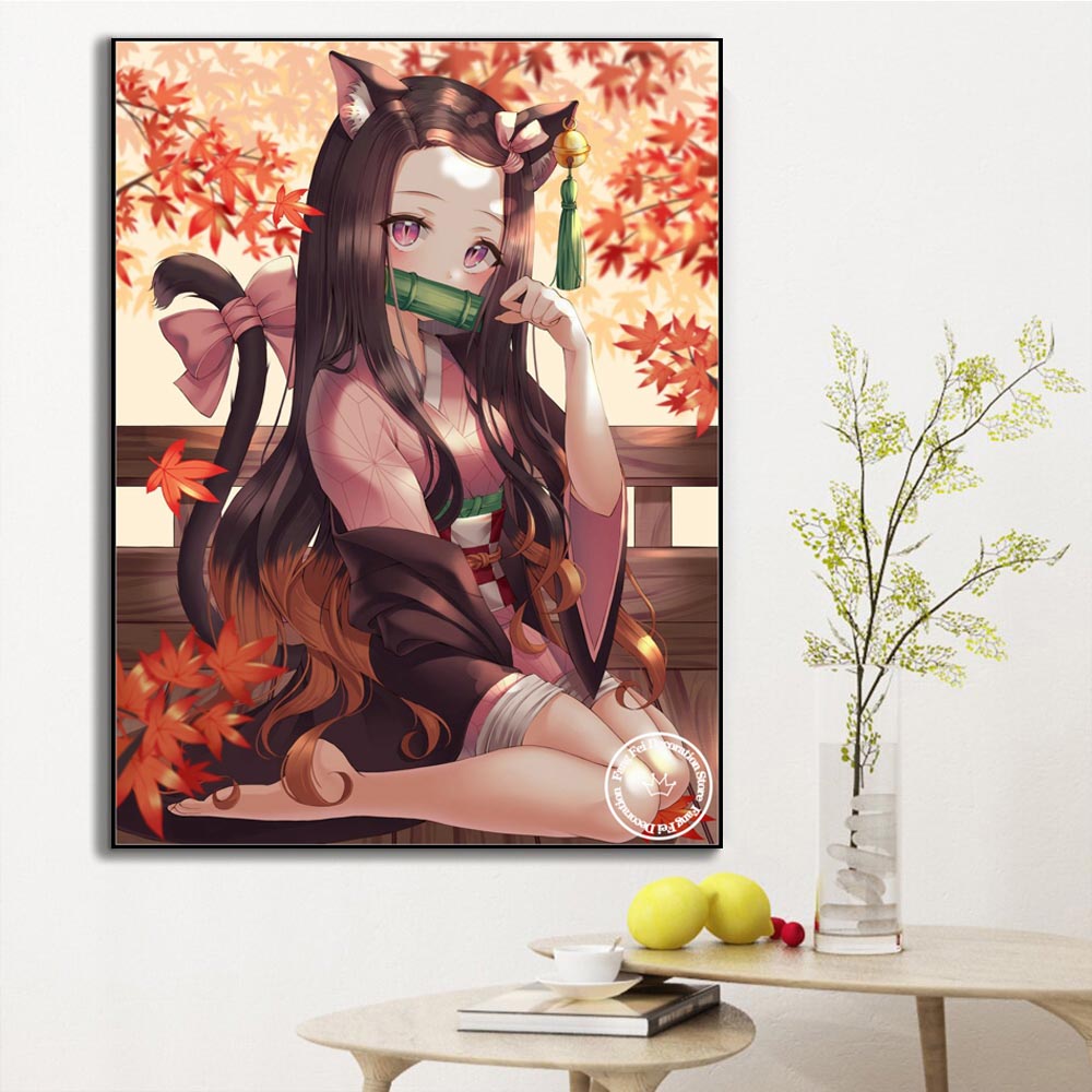 Frameless,DIY Anime Demon Slay - Embroidery Embellishments ulasan dan harga