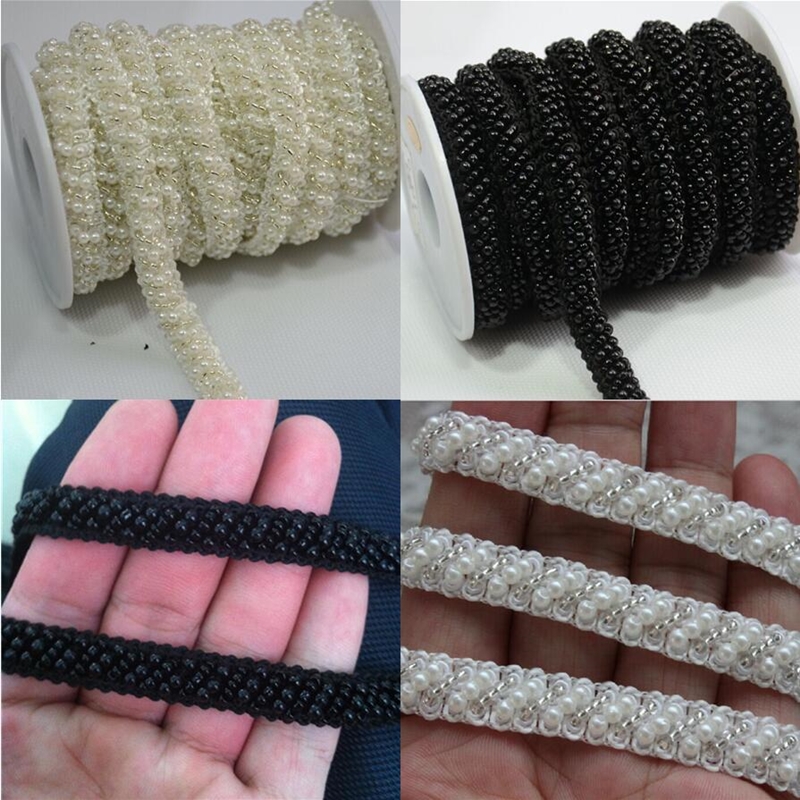 5 Yards Sew On Dense Pearl Tri - Pearl Trim Chain ulasan dan harga