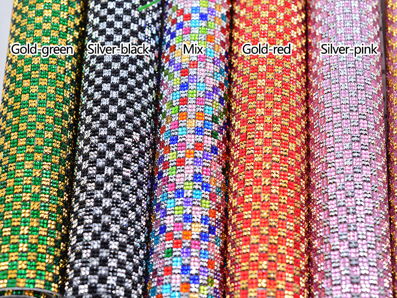 JUNAO 24*40cm Self Adhesive Rh - Crystal Mesh Fabric ulasan dan harga