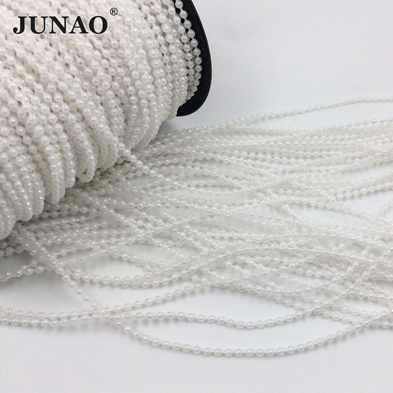 JUNAO 100 Yard 3mm Beige Round - Pearl Trim Chain ulasan dan harga