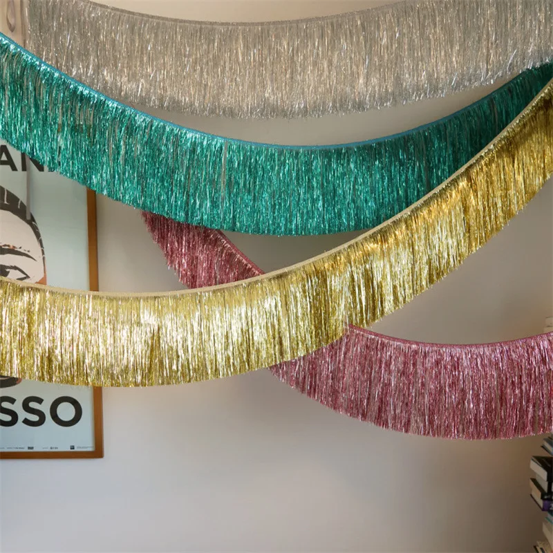 Shiny Tinsel Tassels Fringes B - Tassel Fringe Trim ulasan dan harga
