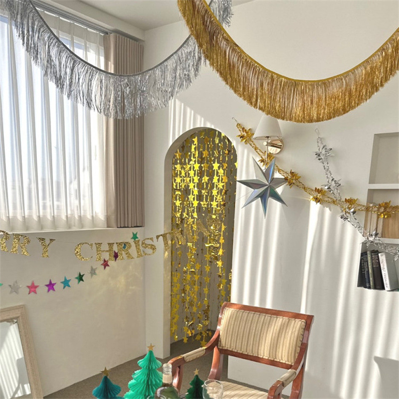 Shiny Tinsel Tassels Fringes B - Tassel Fringe Trim ulasan dan harga