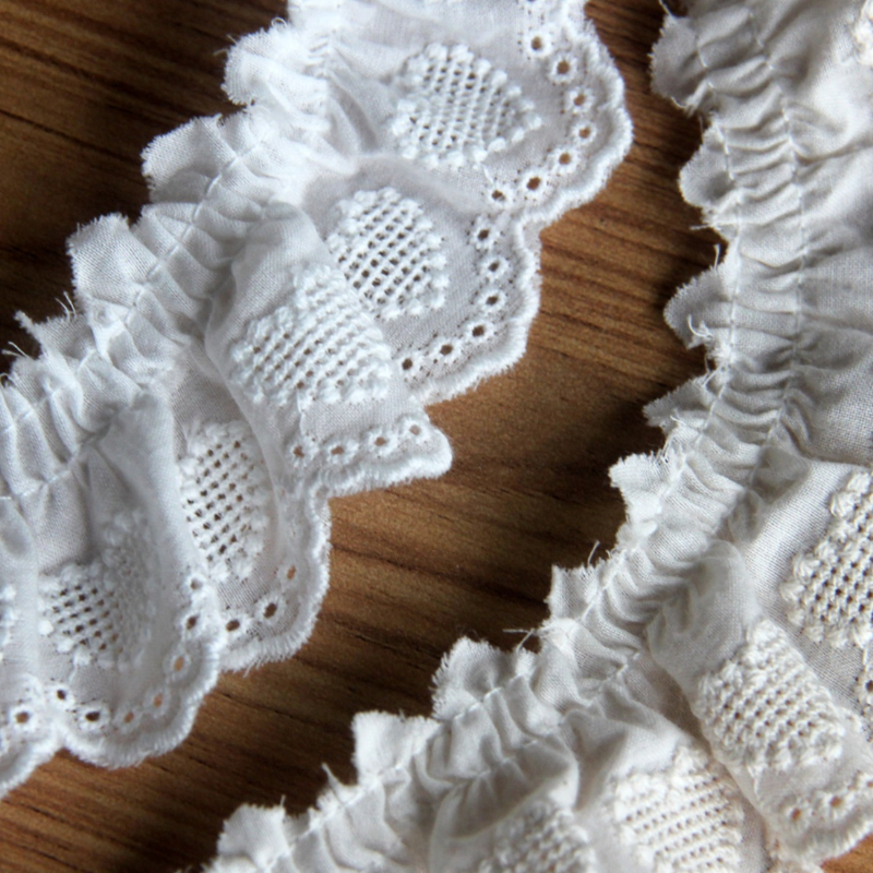Cotton Pleated Ruffle Trim, Ho - Fringe Ribbon Sewing ulasan dan harga