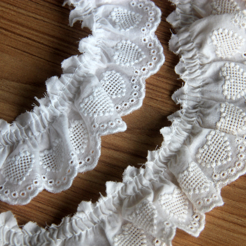 Cotton Pleated Ruffle Trim, Ho - Fringe Ribbon Sewing ulasan dan harga