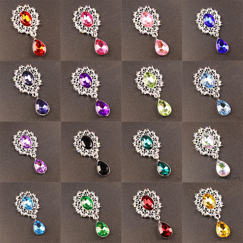 5Pcs Water Droplets Brooch Acc - Sew On Rhinestone ulasan dan harga