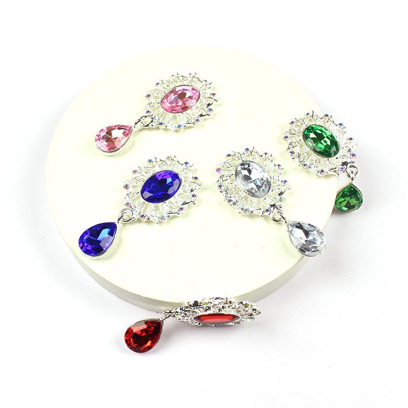 5Pcs Water Droplets Brooch Acc - Sew On Rhinestone ulasan dan harga