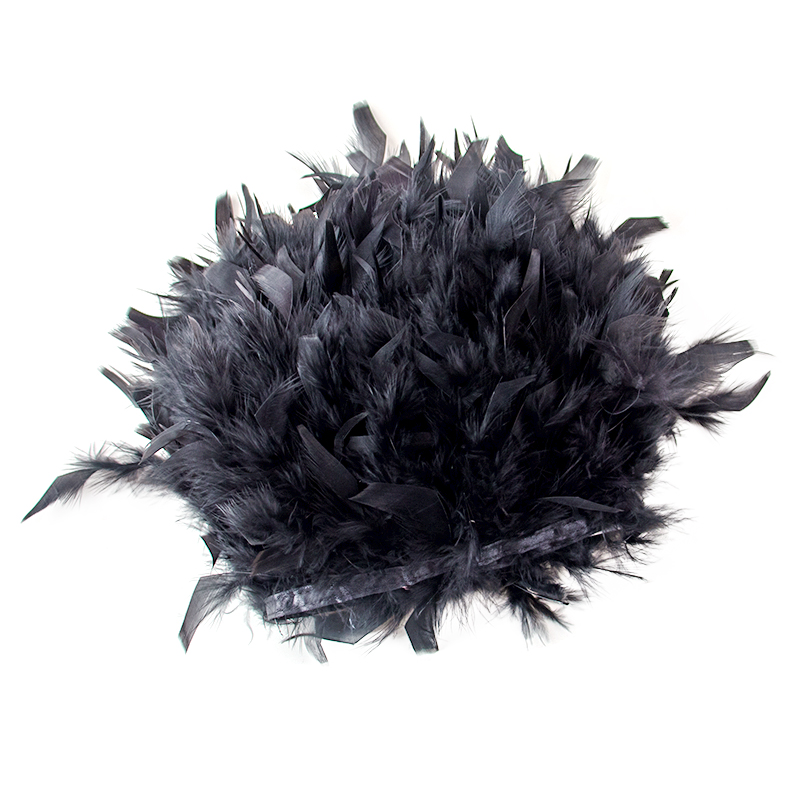 1Meter Black Ostrich Goose Mar - Feather Trim Marabou ulasan dan harga