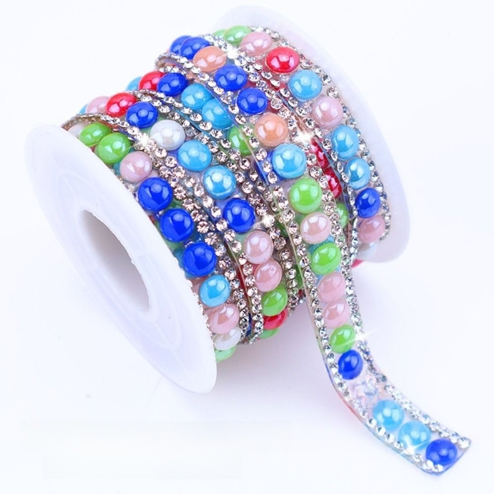 3 Yards Colorful Self Adhesive - Pearl Trim Chain ulasan dan harga