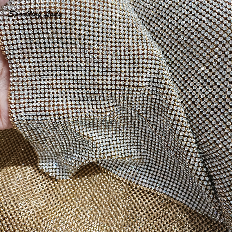 2MM Silver Crystal Mesh Fabric - Crystal Mesh Fabric ulasan dan harga