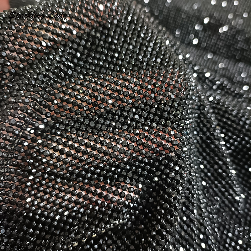 2MM Silver Crystal Mesh Fabric - Crystal Mesh Fabric ulasan dan harga